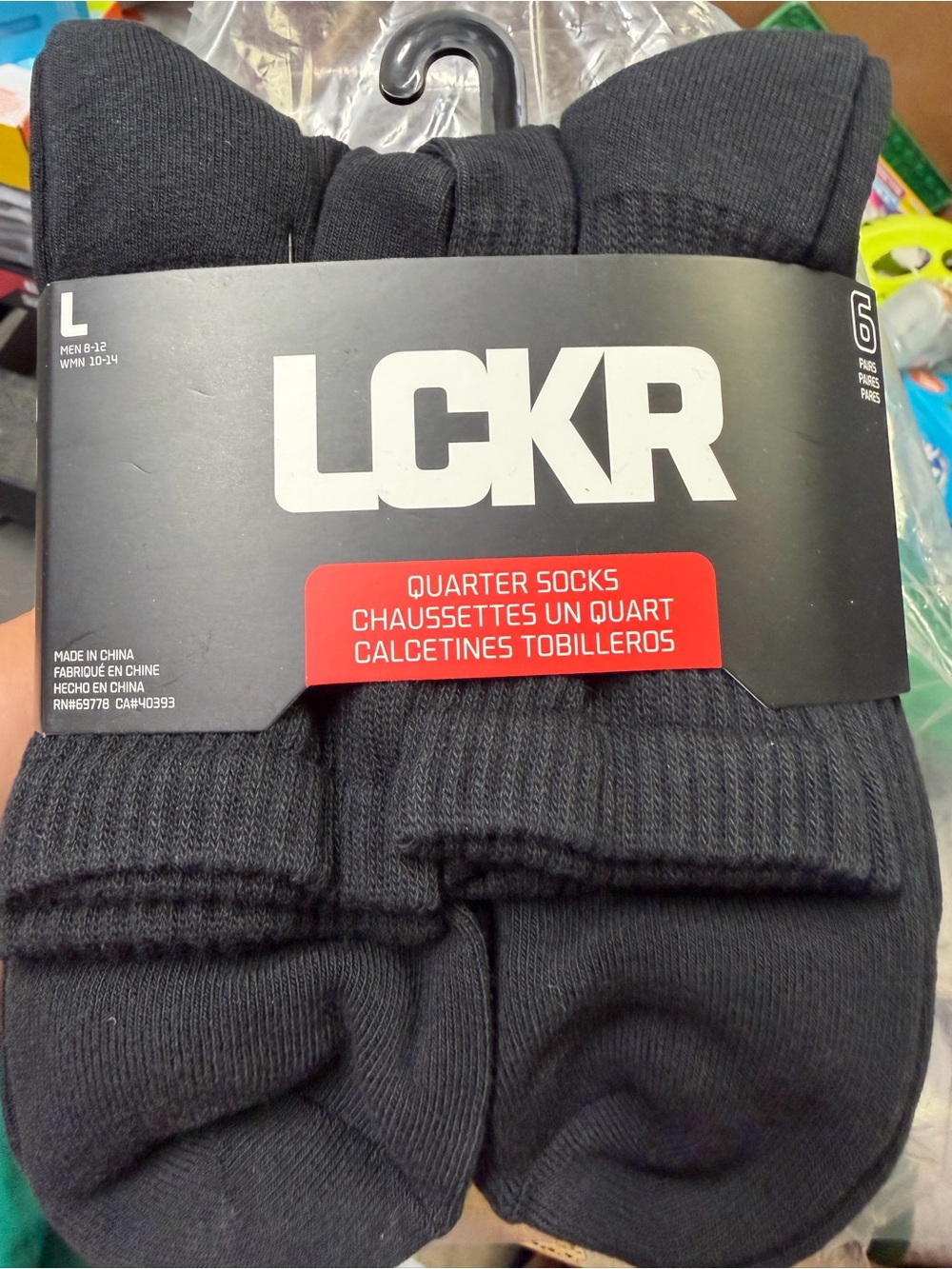 LCKR Black Athletic Quarter Socks - 6 Pack
